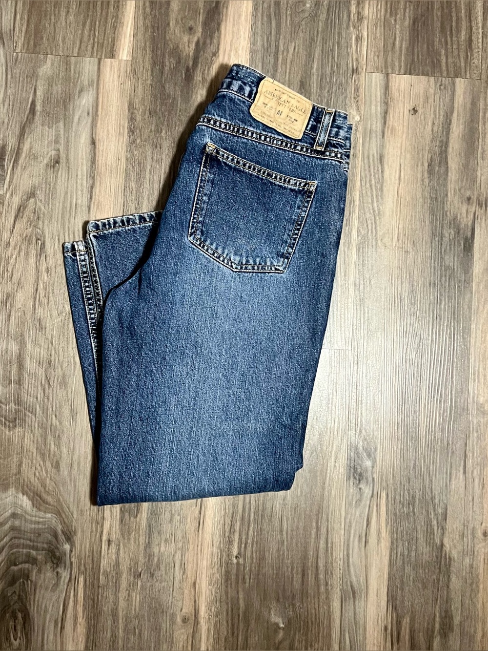 Vintage American Eagle Women's 100% Cotton Straight Jeans Size 10 Blue Y2K